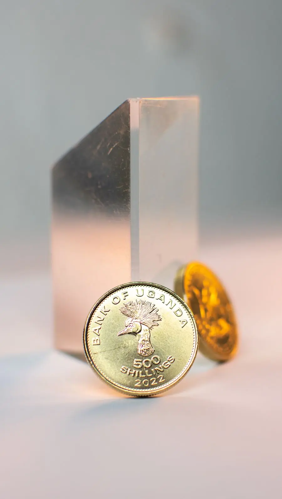 A Ugandan five hundred shilling coin